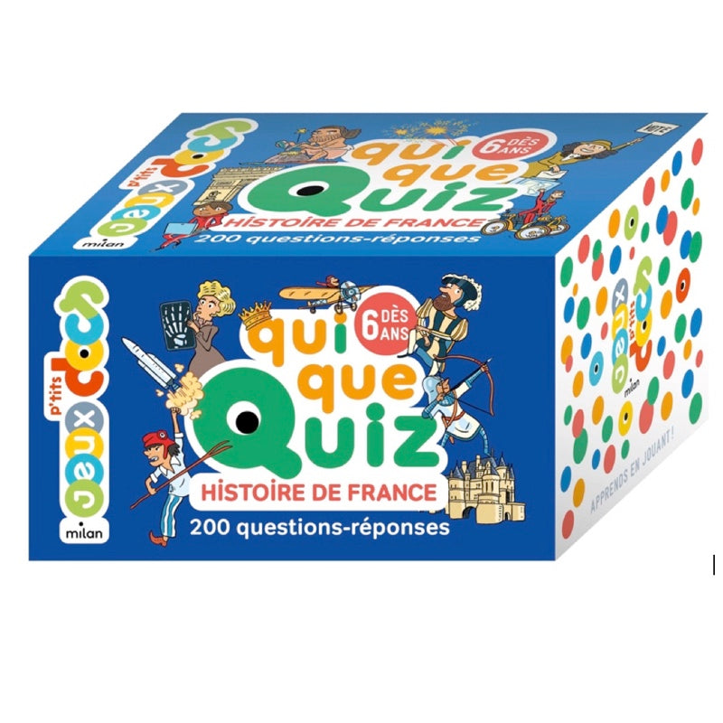 Jeu de 200 questions réponses Qui que qUiz Histoire de France dès 6 ans.