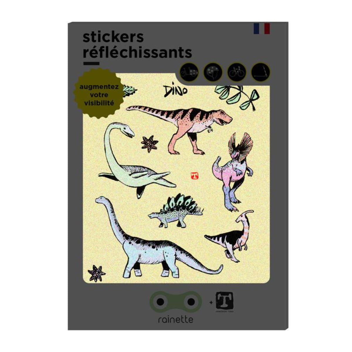 stickers fantaisies rétroréfléchissants peuvent être collés sur toutes les surfaces lisses.
