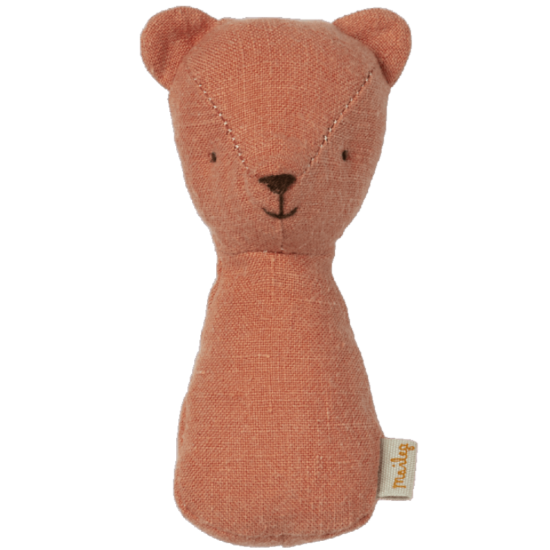 Hochet Teddy Maileg coloris dusty coral.