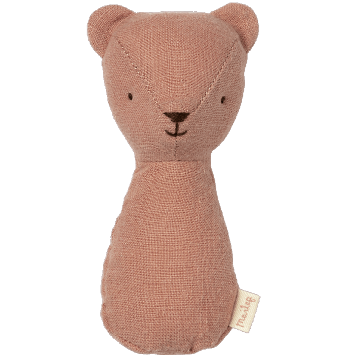 Hochet ourson maileg. En lin, de 11 cm.