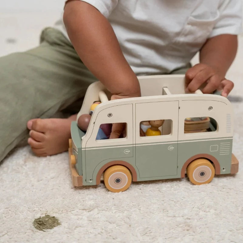 Van rétro Little ducth en bois à faire rouler dès 1 an .