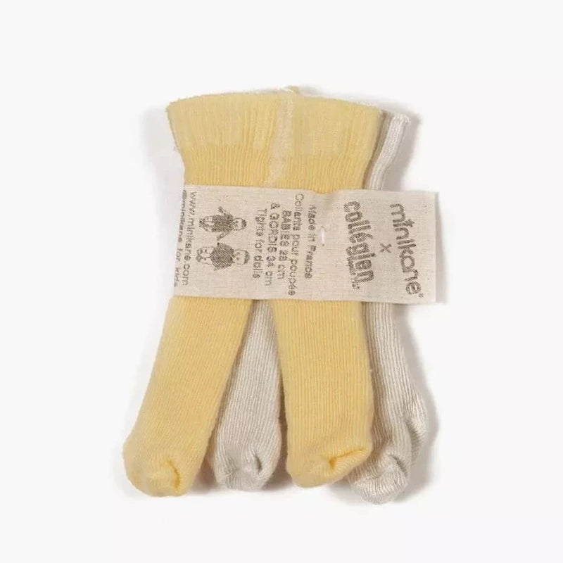 Lot de 2 collants agneau et vanille. Collaboration minikane et collégien.
