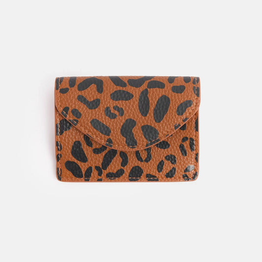 Porte-cartes à enveloppe Tan Leopard