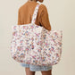 Tote Bag Beverly en coton bio - Cream Rétro Garden