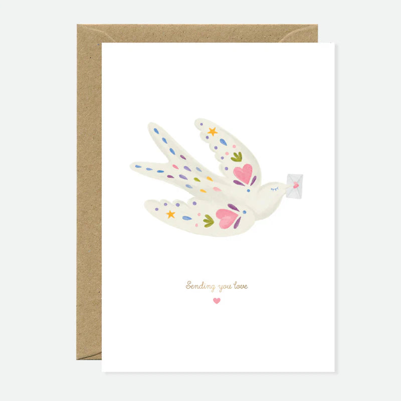 Carte de Voeux Sending Love Bird