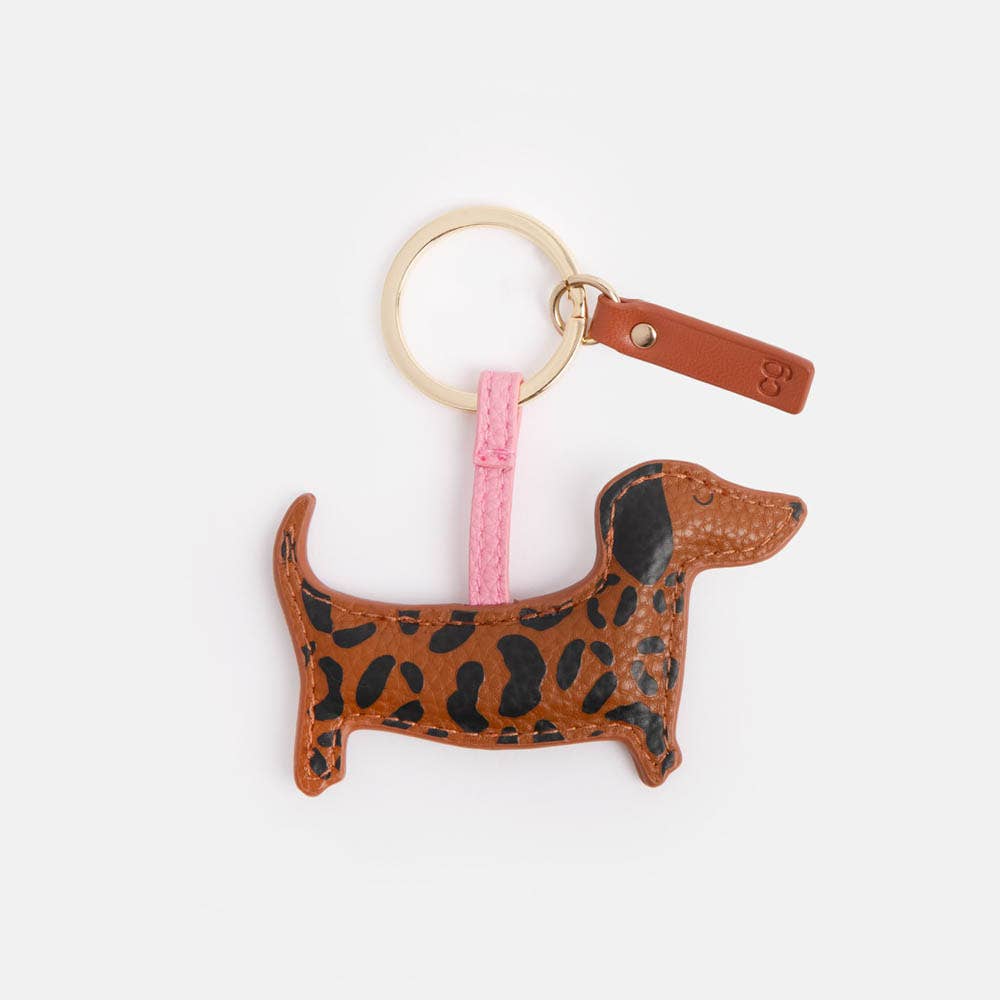 Porte-clés fantaisie Tan Leopard Sausage Dog