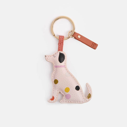 Porte-clés fantaisie en forme de chien Dotty Lab rose pâle