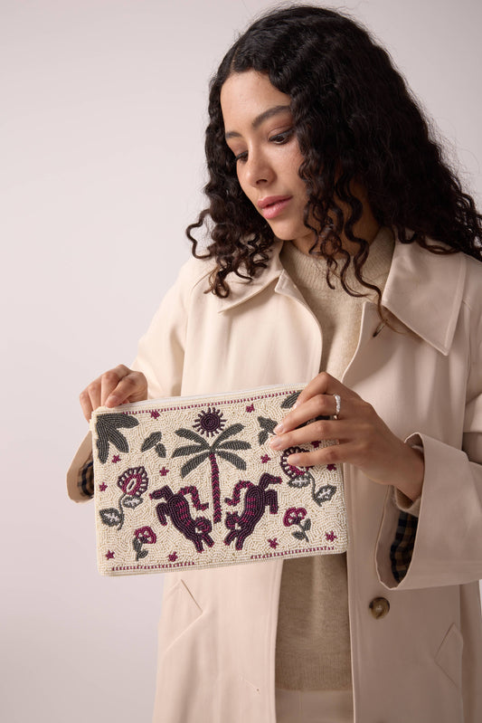 POCHETTE BRODÉE PERLES AVA FIGUE
