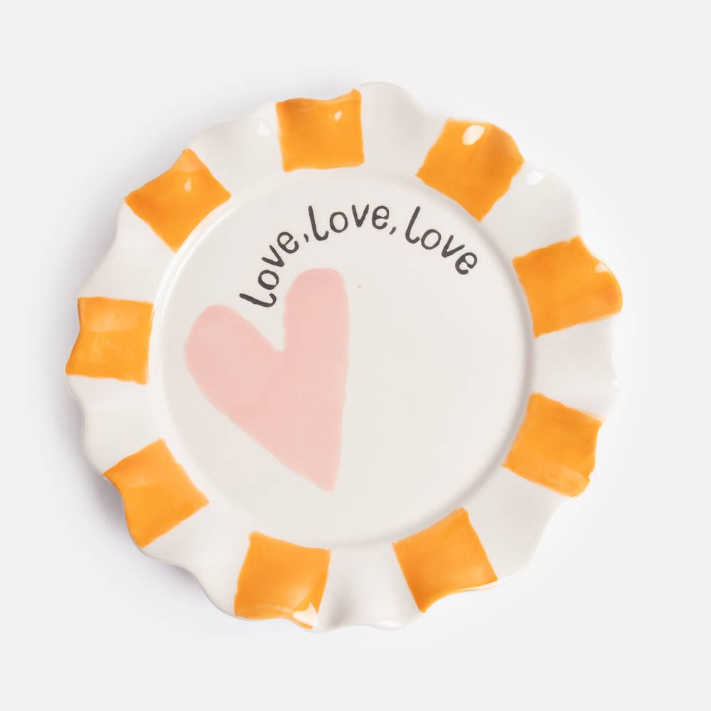 Assiette en forme de cœur Love, Love, Love