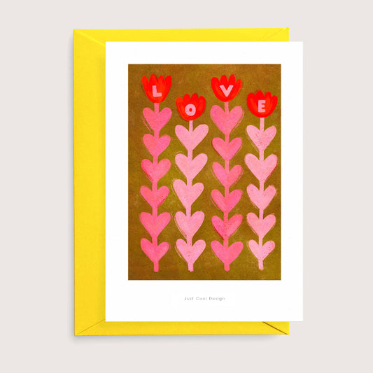 Carte Mini impression d'art Fleurs d'amour