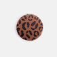 Miroir de poche rond Tan Leopard