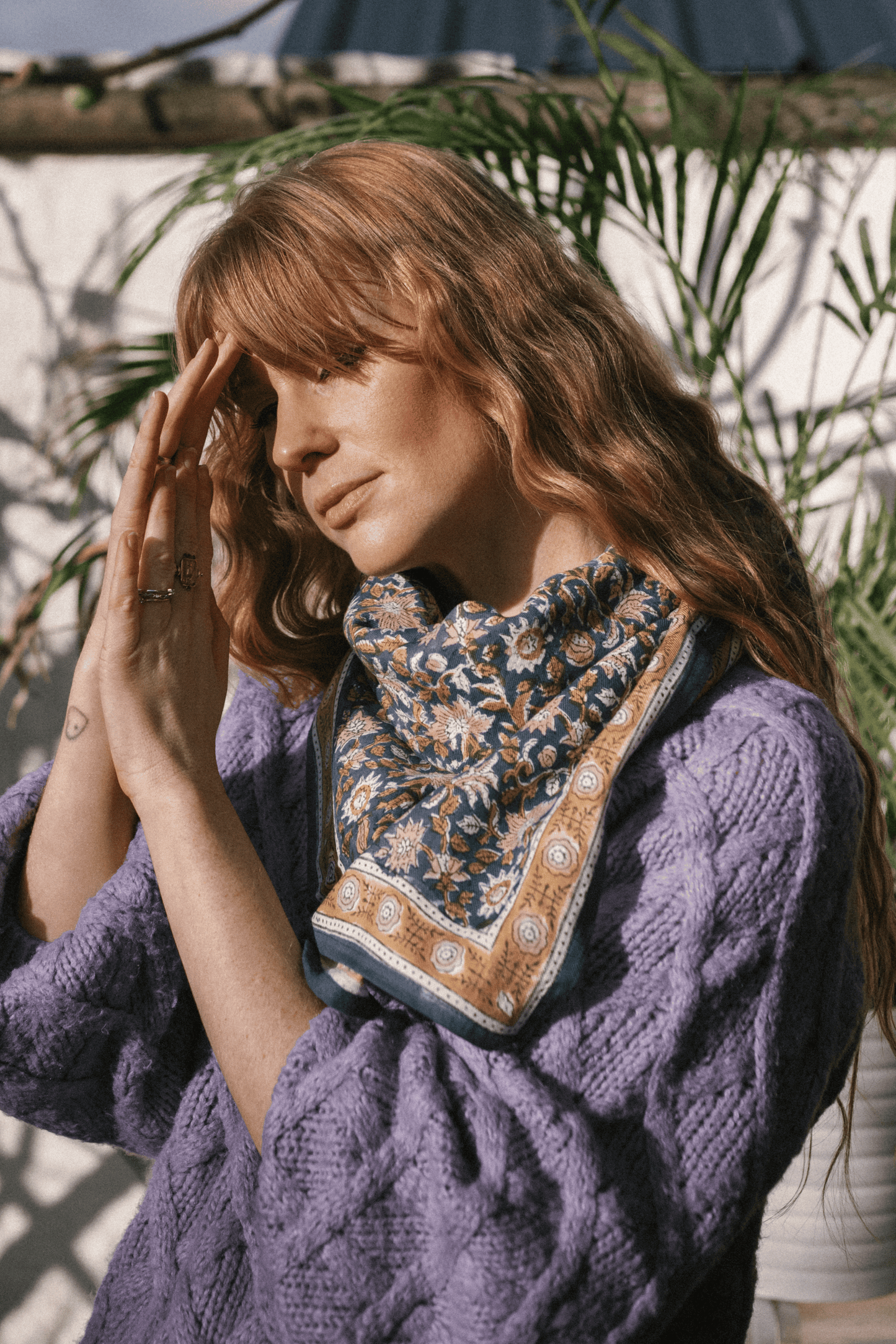 Foulard Indien - Azur Indigo