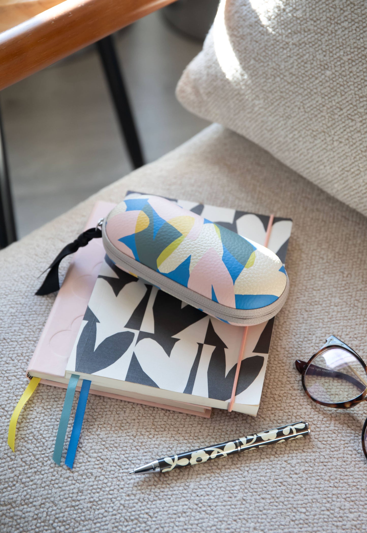 Étui à lunettes zippé Cœurs en confettis
