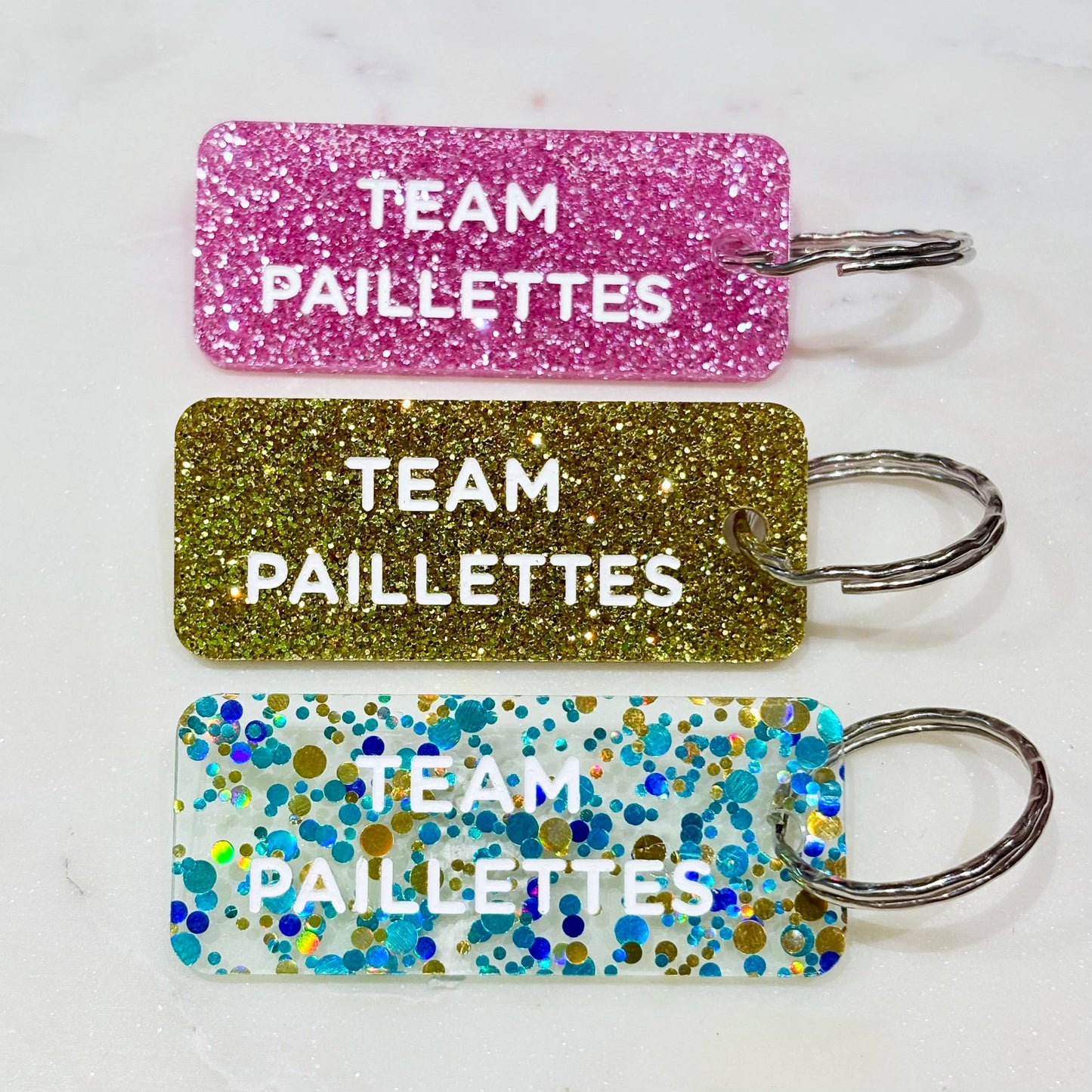 TEAM PAILLETTES  Porte-clés à paillettes