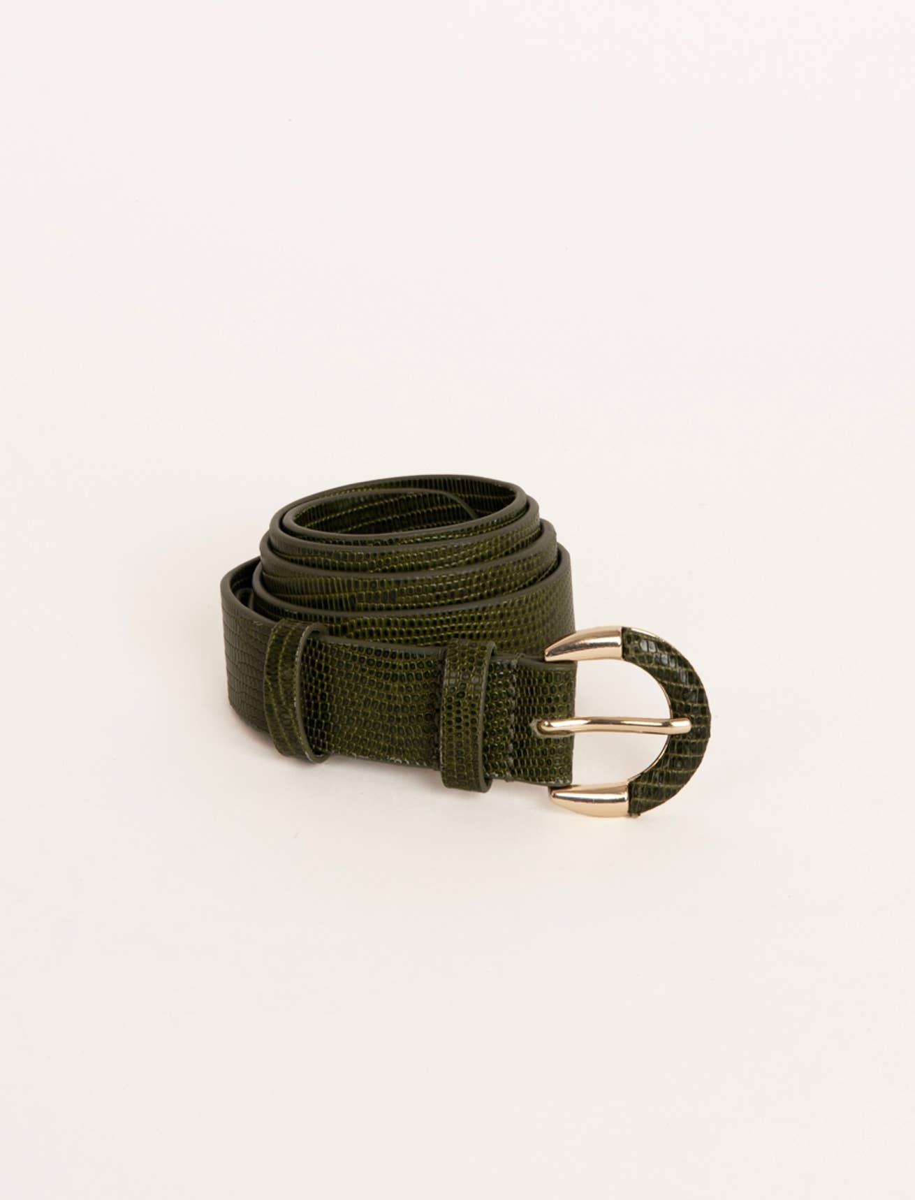 CEINTURE CUIR LÉZARD KAKI SMALL HÉLÉNA
