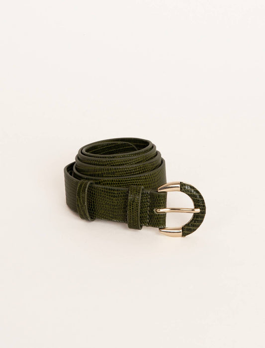 CEINTURE CUIR LÉZARD KAKI SMALL HÉLÉNA
