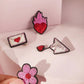 Broche brodée - Coeur enflammé mini