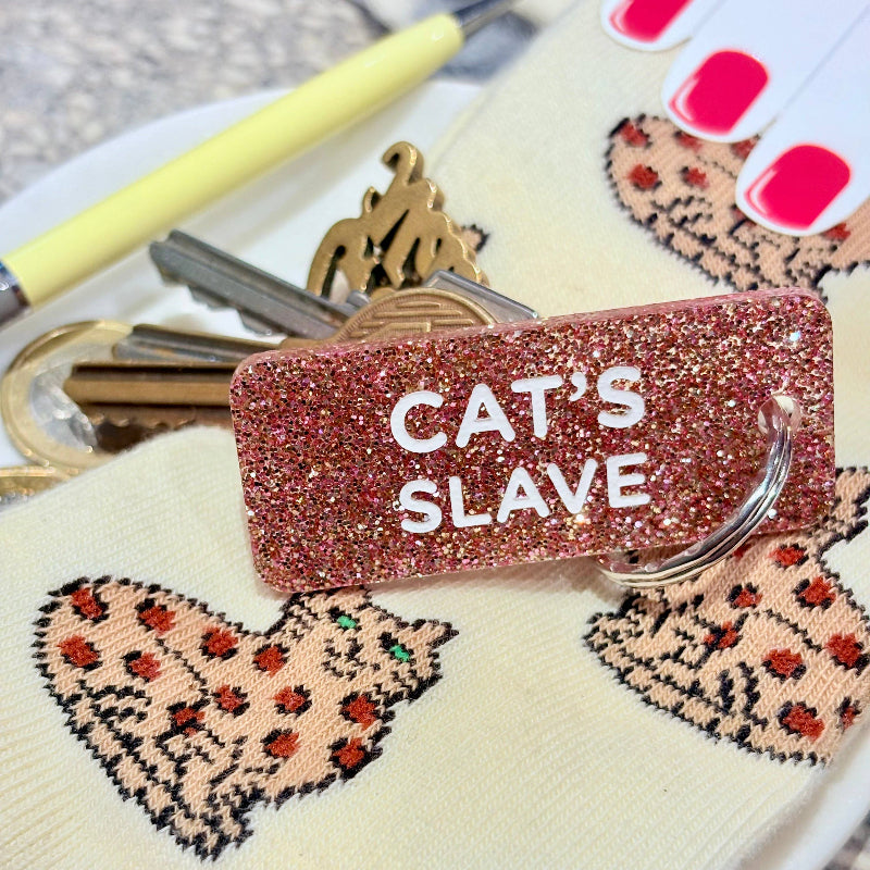 CAT'S SLAVE Porte-clés à paillettes