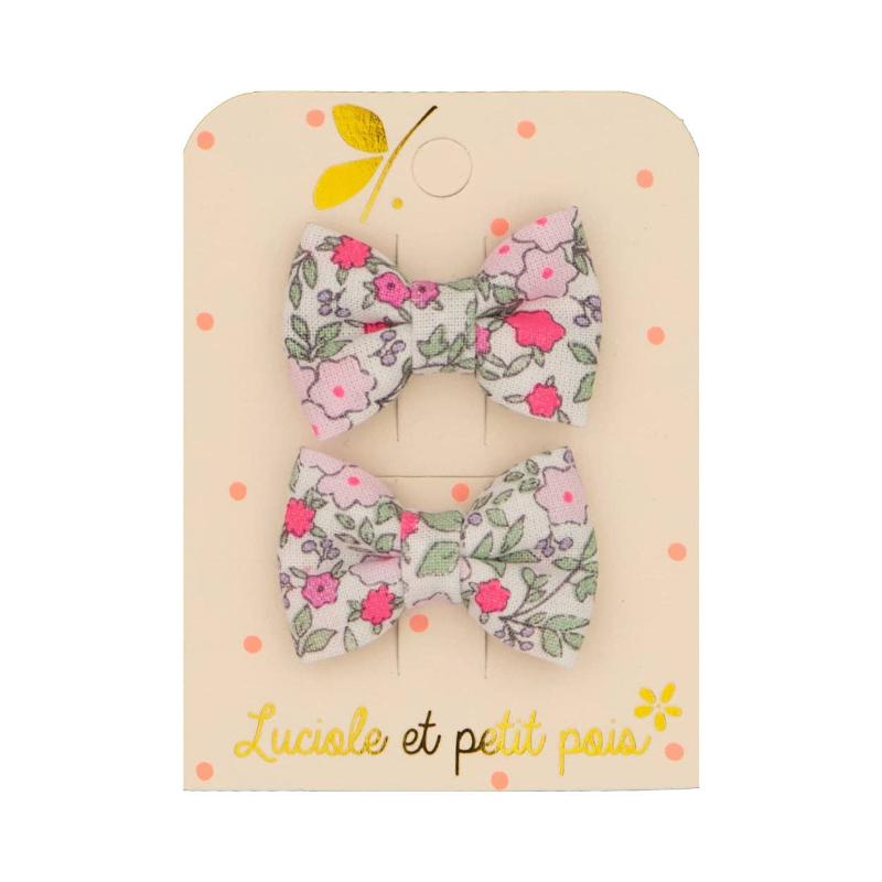 Barrettes mini papillon - Rose fluo