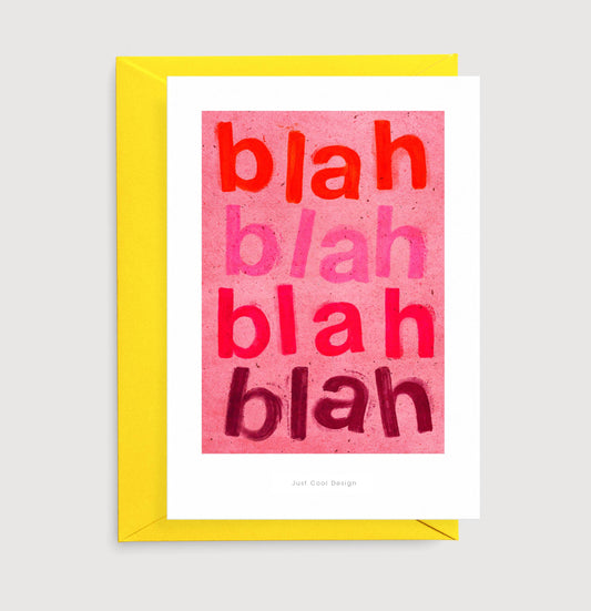 Carte Mini impression d'art Blah Blah Blah