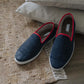 Chausson homme laine, marine rouge