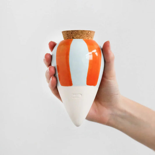Olla hydratante - Rayé orange et bleu