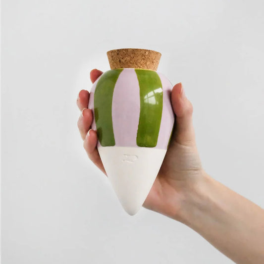 Olla hydratante - Rayé vert  et lilas