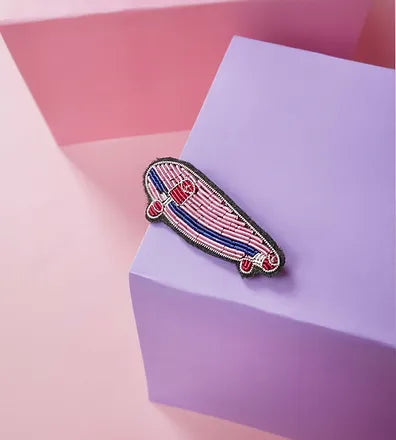 Broche brodée - Skate retro vintage