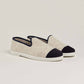 Chaussons homme laine - beige marine fabriqué artisanalement en France et assemblés en espagne