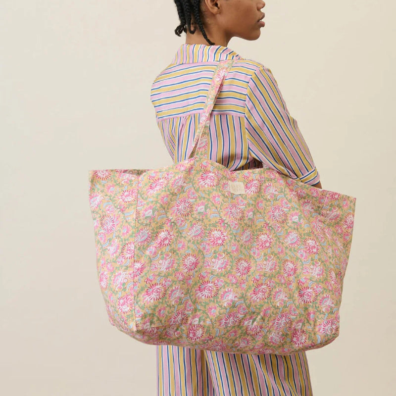 Tote Bag Beverly en coton bio - Yellow Capri Cove