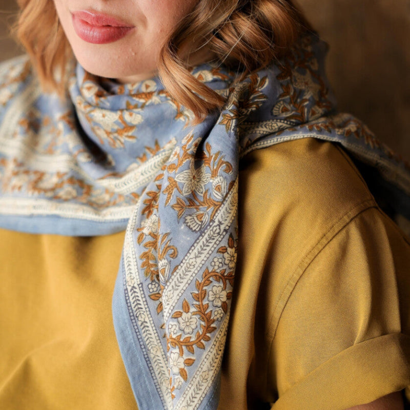 Foulard grand format - Jasmine Bleu Orage