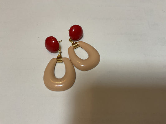 Boucles d’oreilles Talia - Cappucino et Rouge