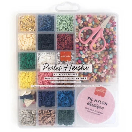 Maxi Boîte Perles Heishi - 16 couleurs - Nature