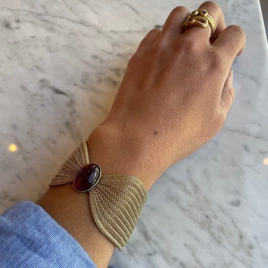 Bracelet Manchette Ruby en verre de Murano