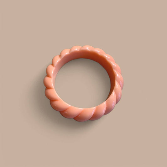 Jonc rose blush torsadé MM - Acétate de cellulose
