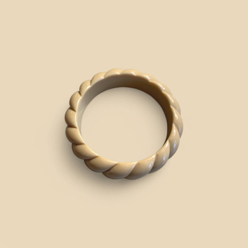 Jonc beige torsadé MM - Acétate de cellulose 