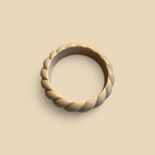 Jonc beige torsadé MM - Acétate de cellulose 