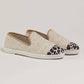Chausson femme laine - beige léopard