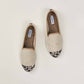 Chausson femme laine - beige léopard