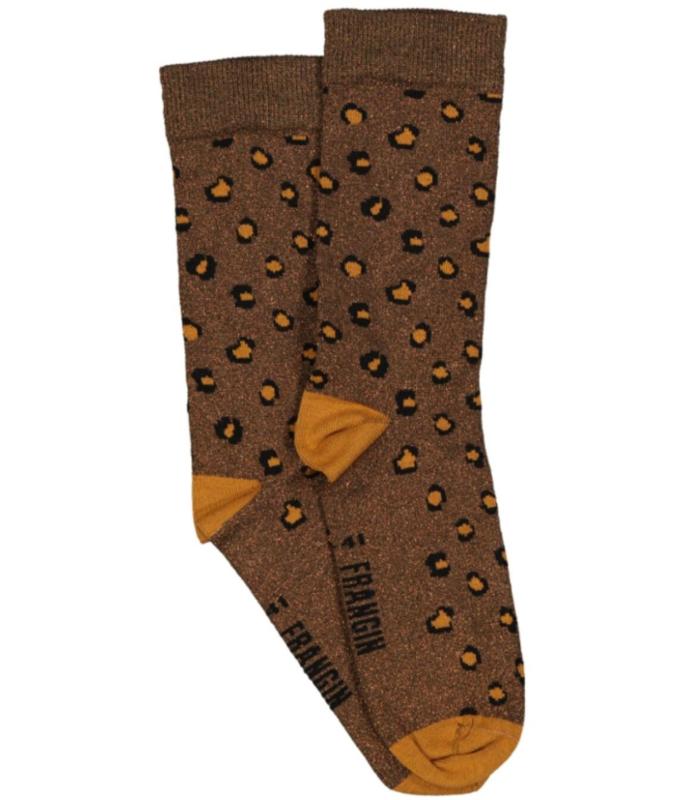 Chaussettes Georgette Léopard Marron