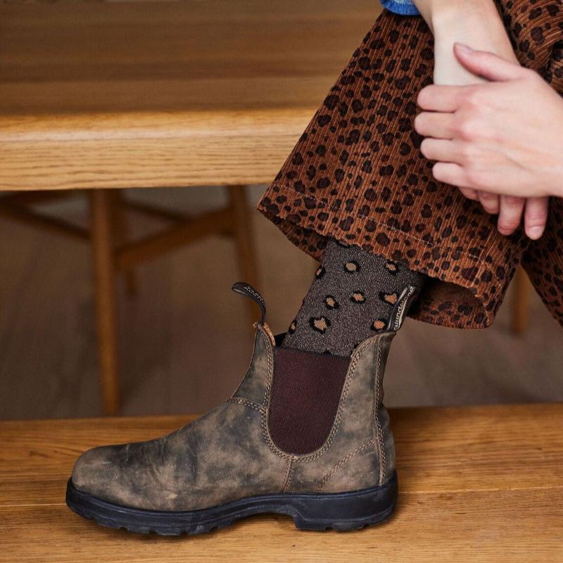 Chaussettes Georgette Léopard Marron