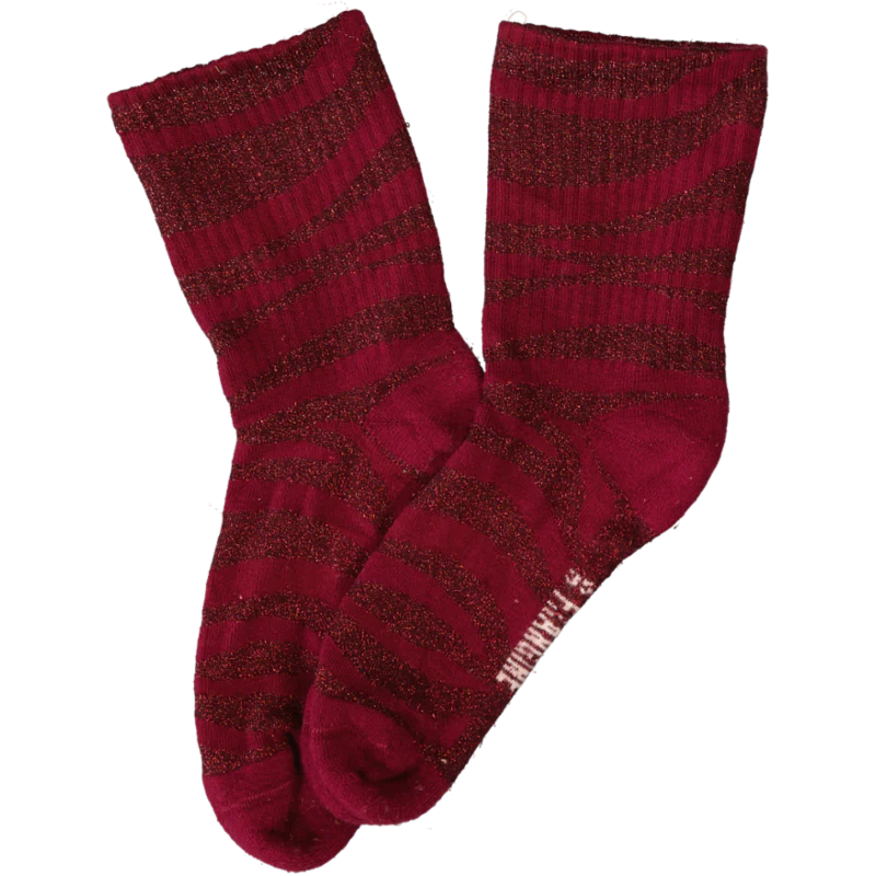 Chaussettes Georgette Zèbre Bordeaux