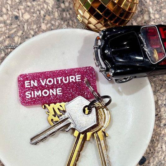EN VOITURE SIMONE Porte-clés à paillettes