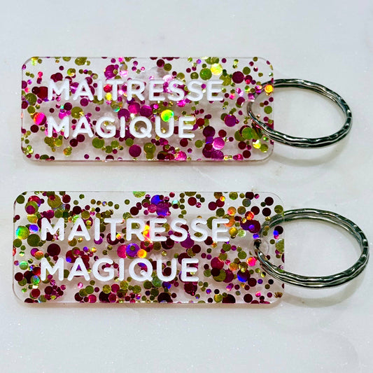 MAITRESSE MAGIQUE Porte-clés à paillettes