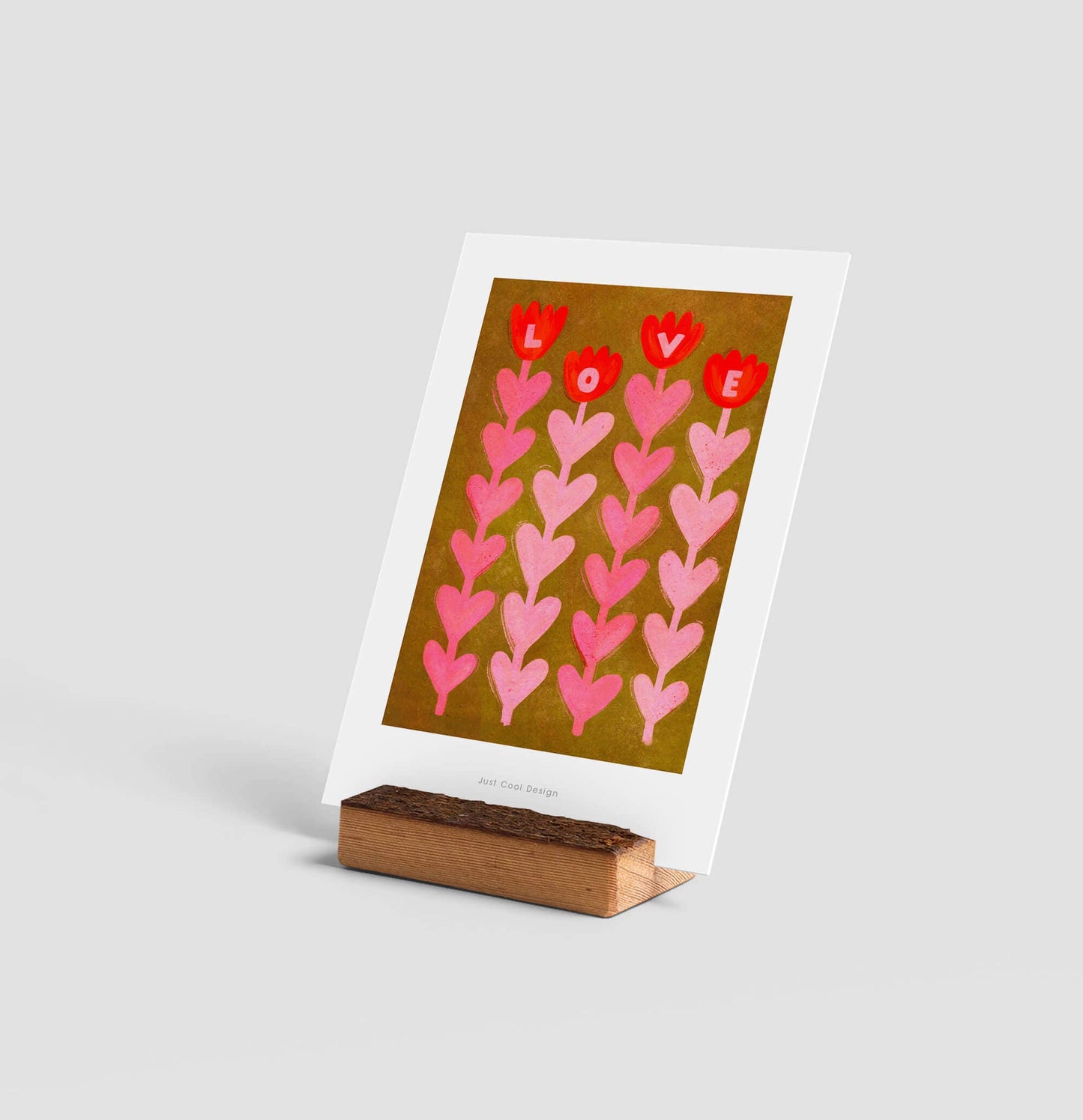 Carte Mini impression d'art Fleurs d'amour