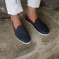 Chausson homme laine, marine rouge