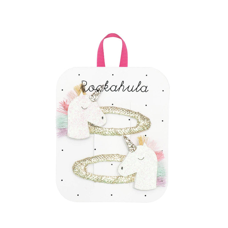 Barrettes Duo Licorne arc-en-ciel