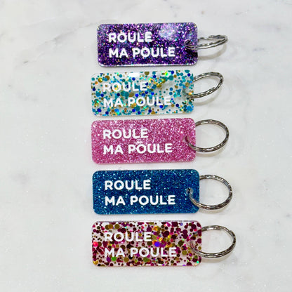 ROULE MA POULE Porte-clés à paillettes