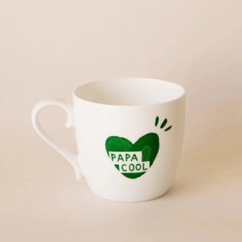 Mug Papa cool vert sapin en porcelaine fine