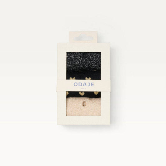 Pack de 3 Chaussettes - Fantaisie petit coeur noir doré